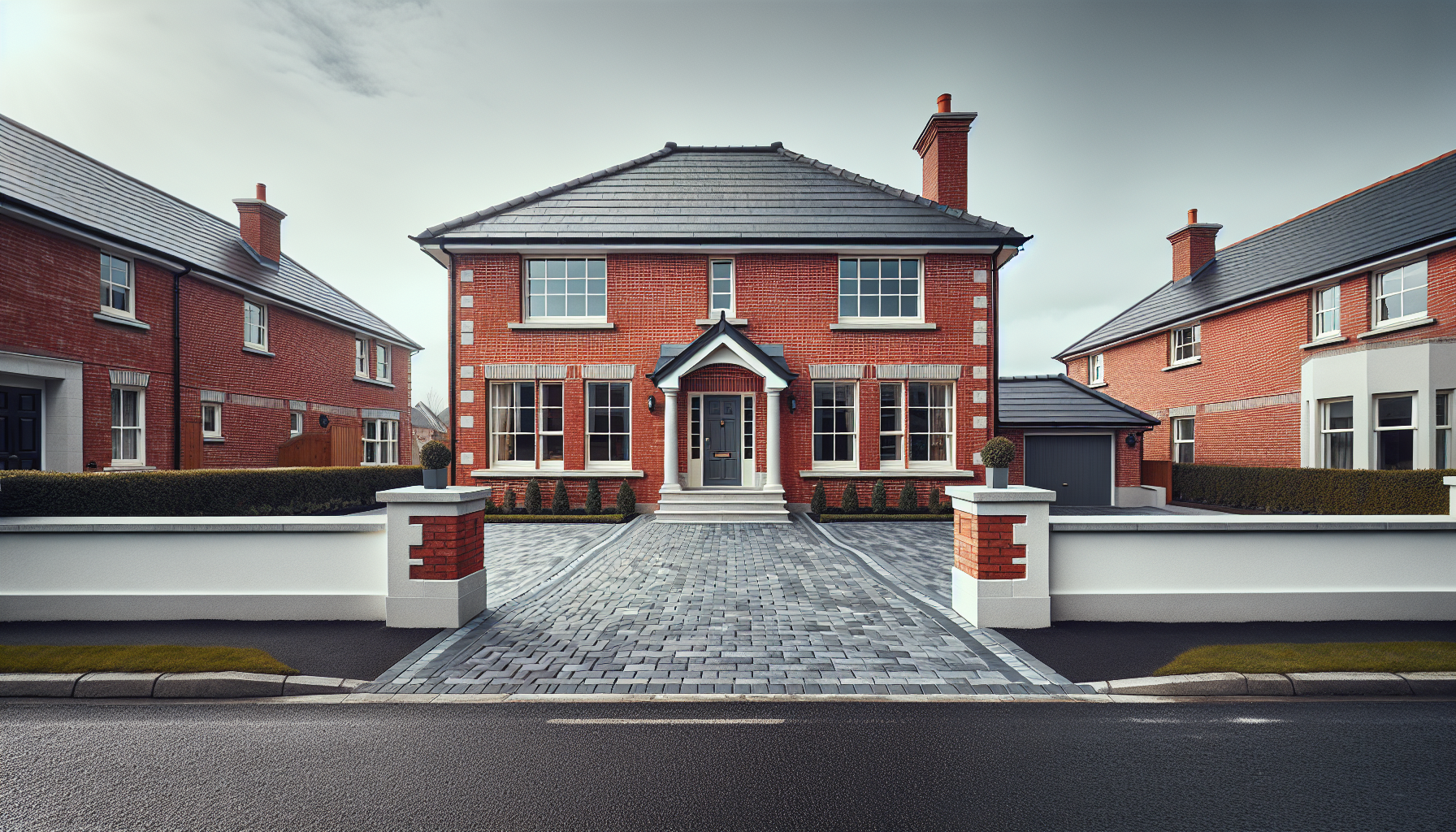 New block paving driveway after