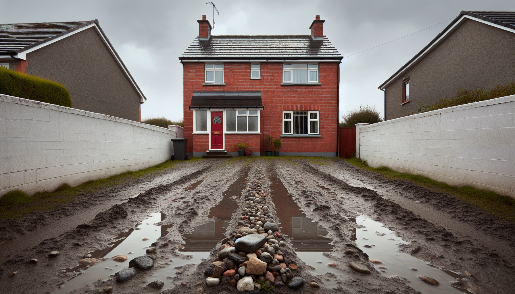 Old gravel driveway before